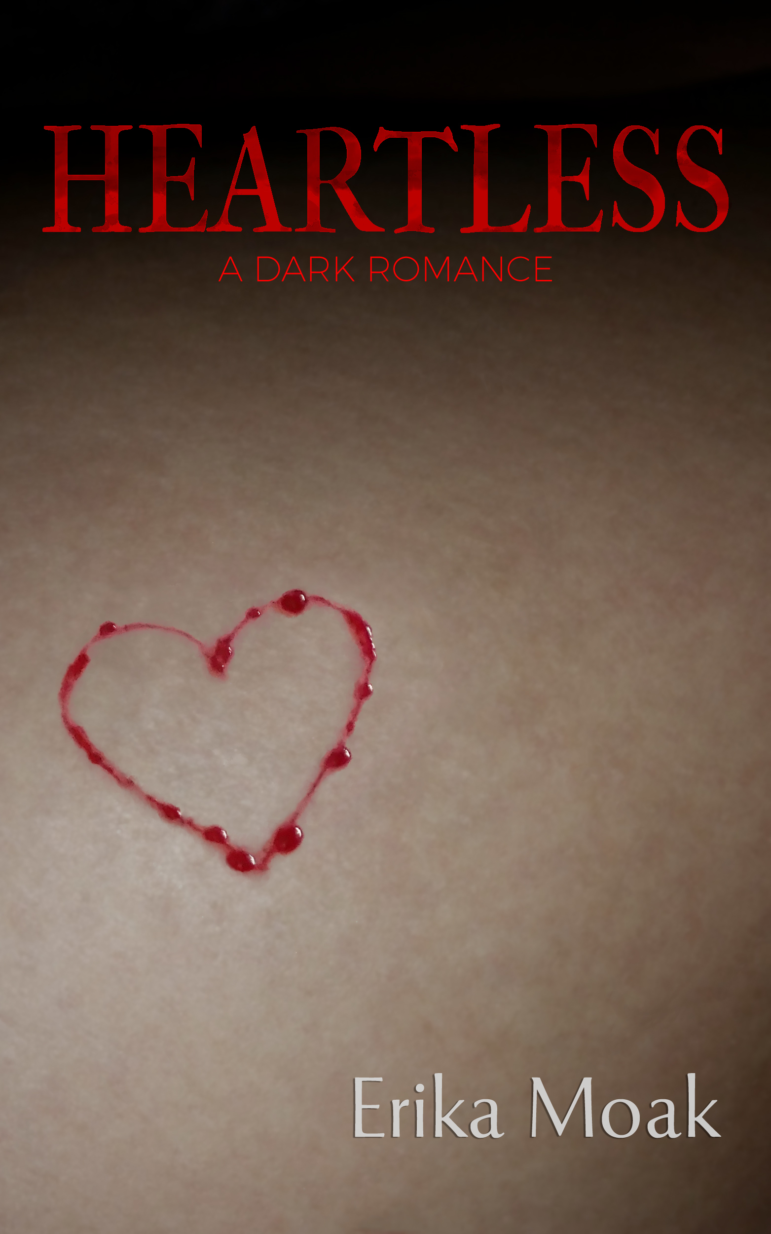 Cover for the novella "Heartless" by Erika Moak. Links to Amazon sales page to purchase.